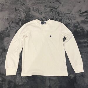 Polo Ralph Lauren Textured Long sleeve. Small (8) off white.Fair condition.